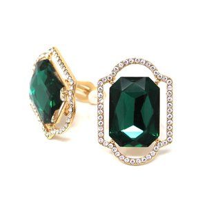 Glass Stone Framed Rectangle Clip-on